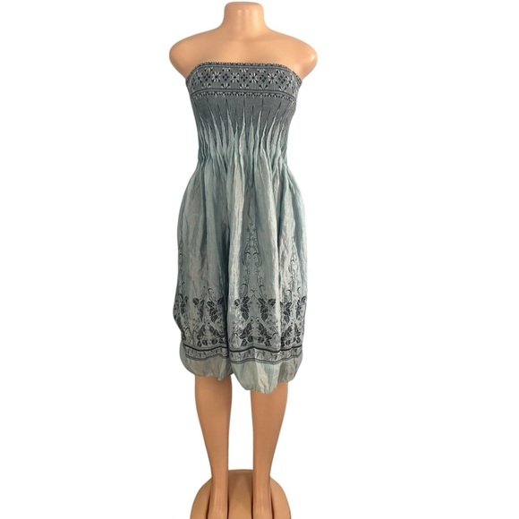 Anthropologie Lapis Boho Convertible Tube Dress CoverUp Maxi Skirt Blue - Picture 1 of 11
